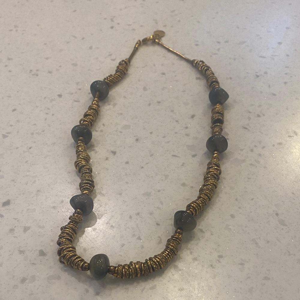 Chic Gold and Black Beaded Necklace
